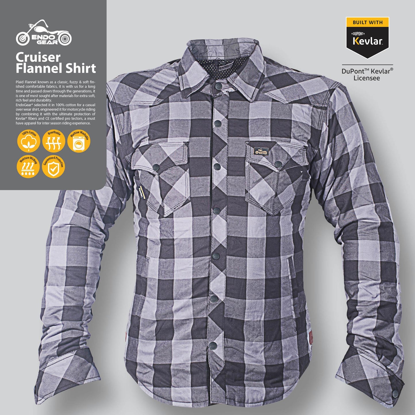 Custom Size EG Cruiser Flannel Shirt (Black & Grey)