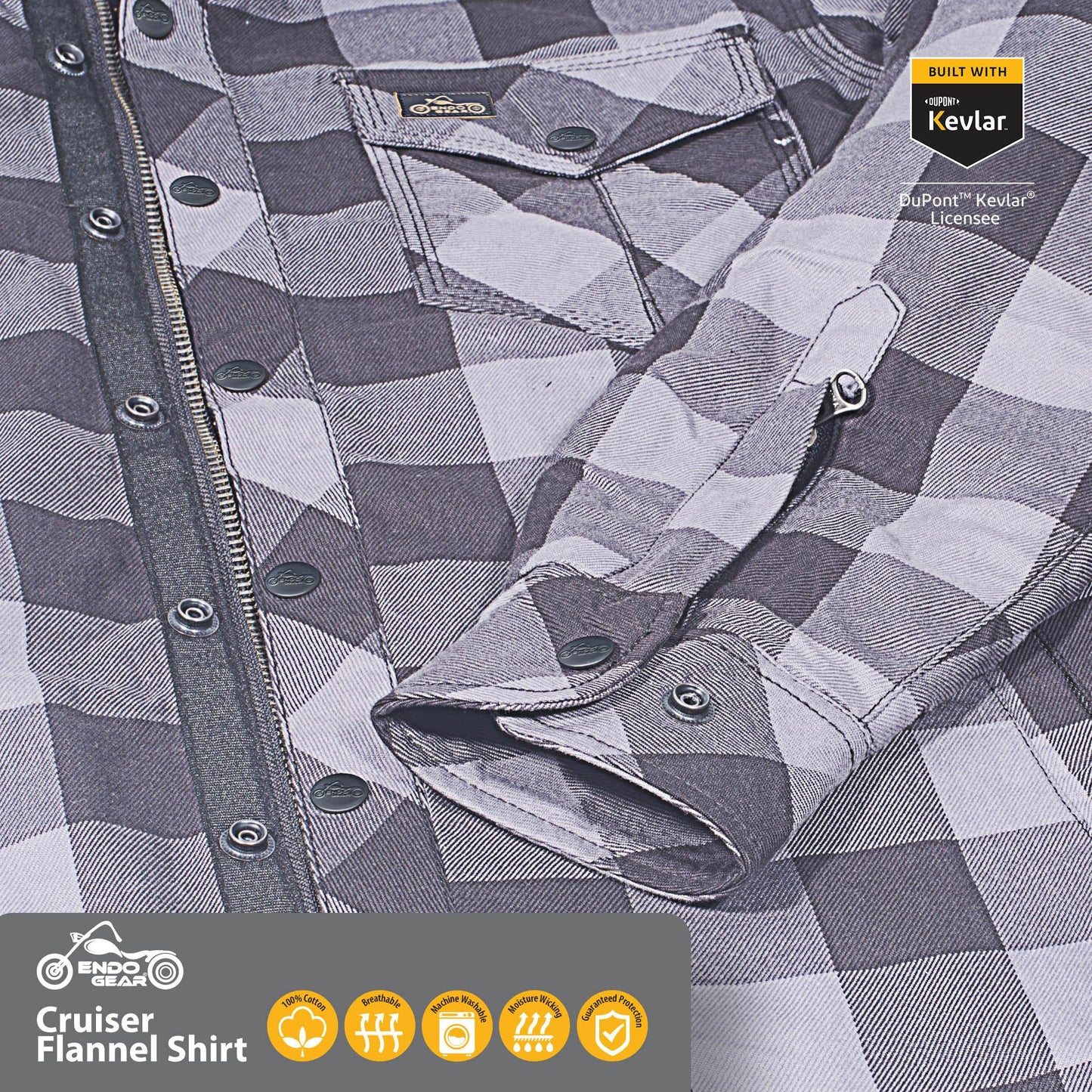 Custom Size EG Cruiser Flannel Shirt (Black & Grey)