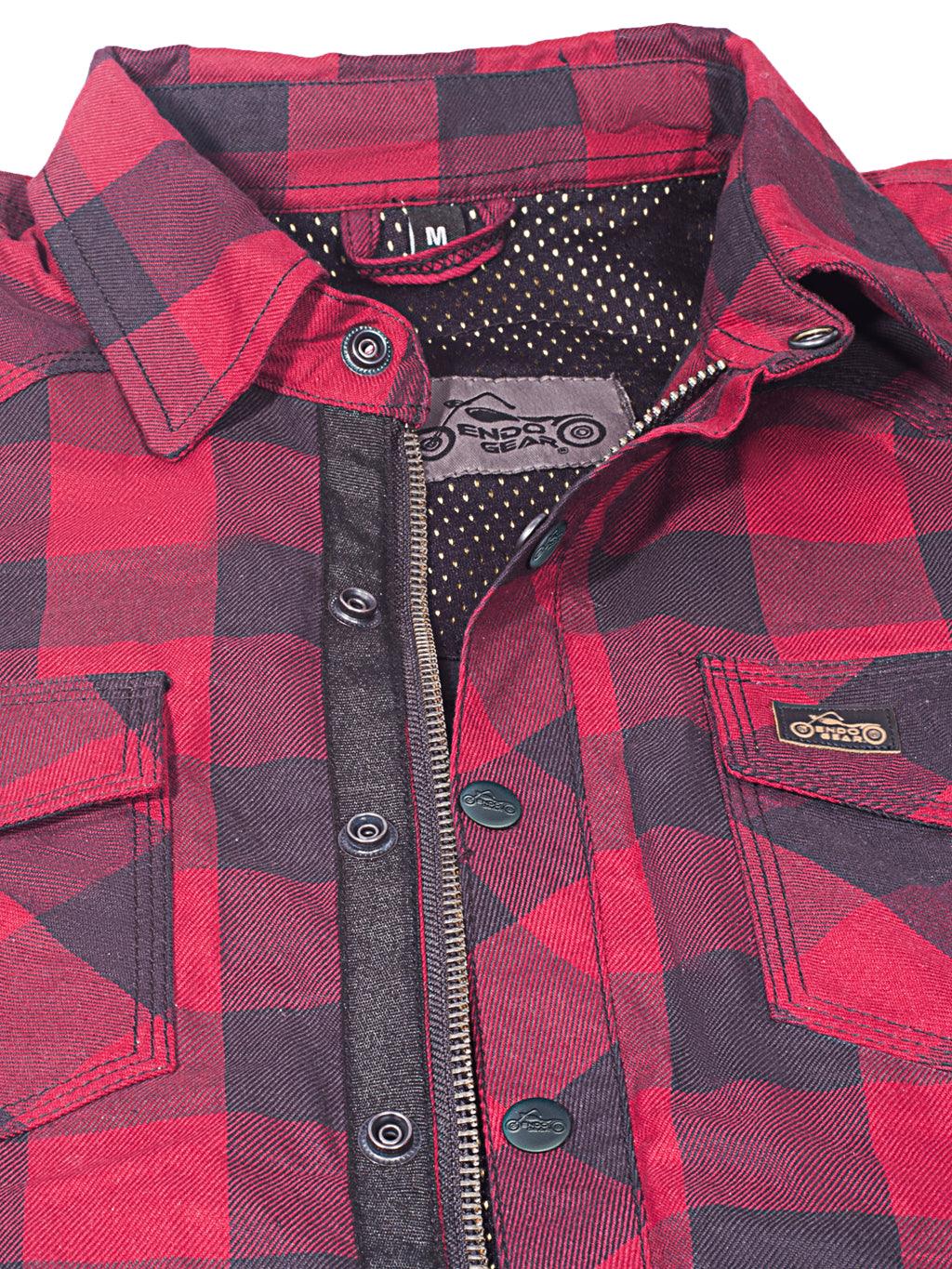 Cruiser Flannel Rider Shirt | Cruiser Flannel Red Shirt | EndoGear