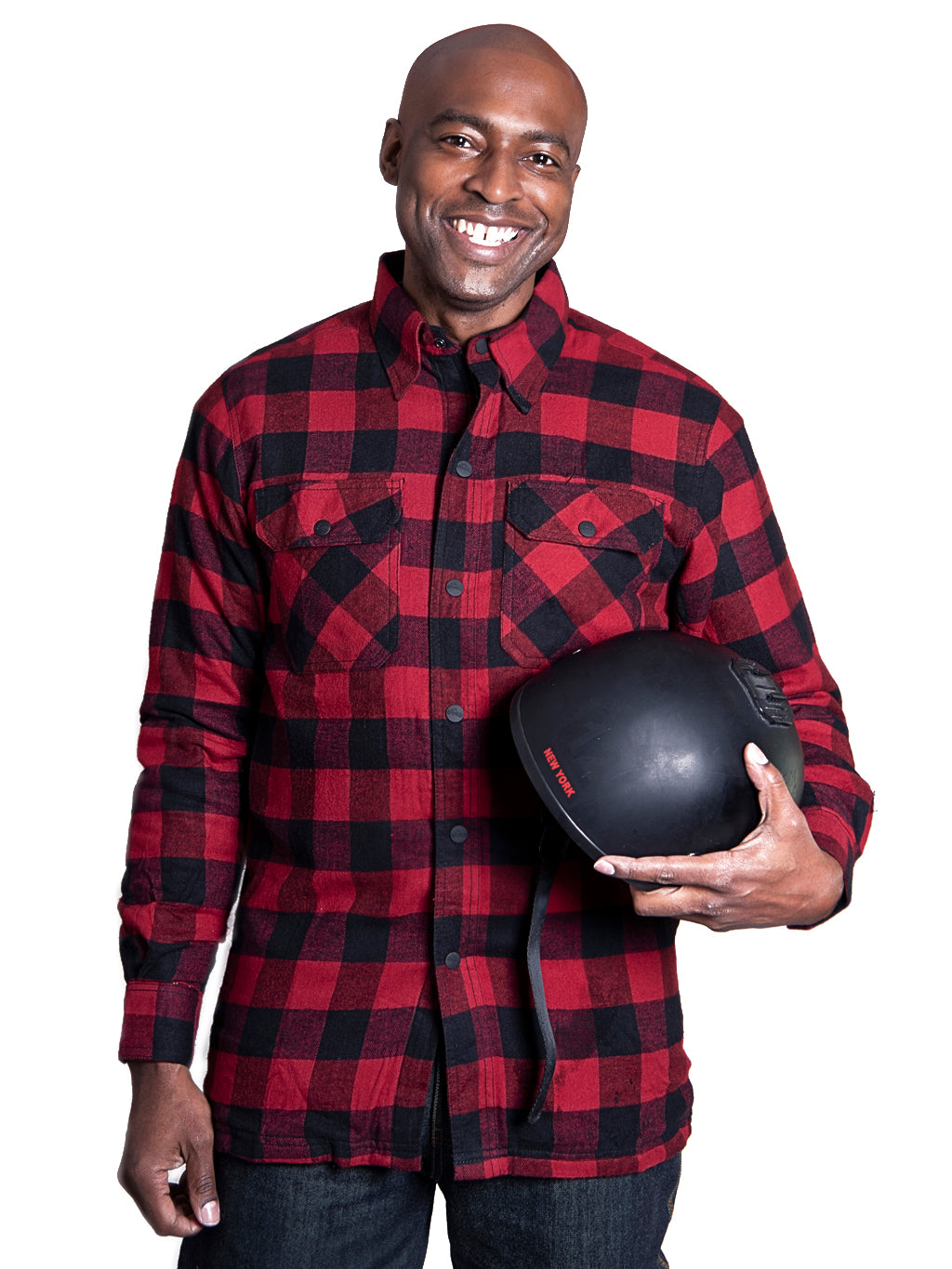 Motorcycle Cruiser Flannel Shirt built with Kevlar® (Red n Black)