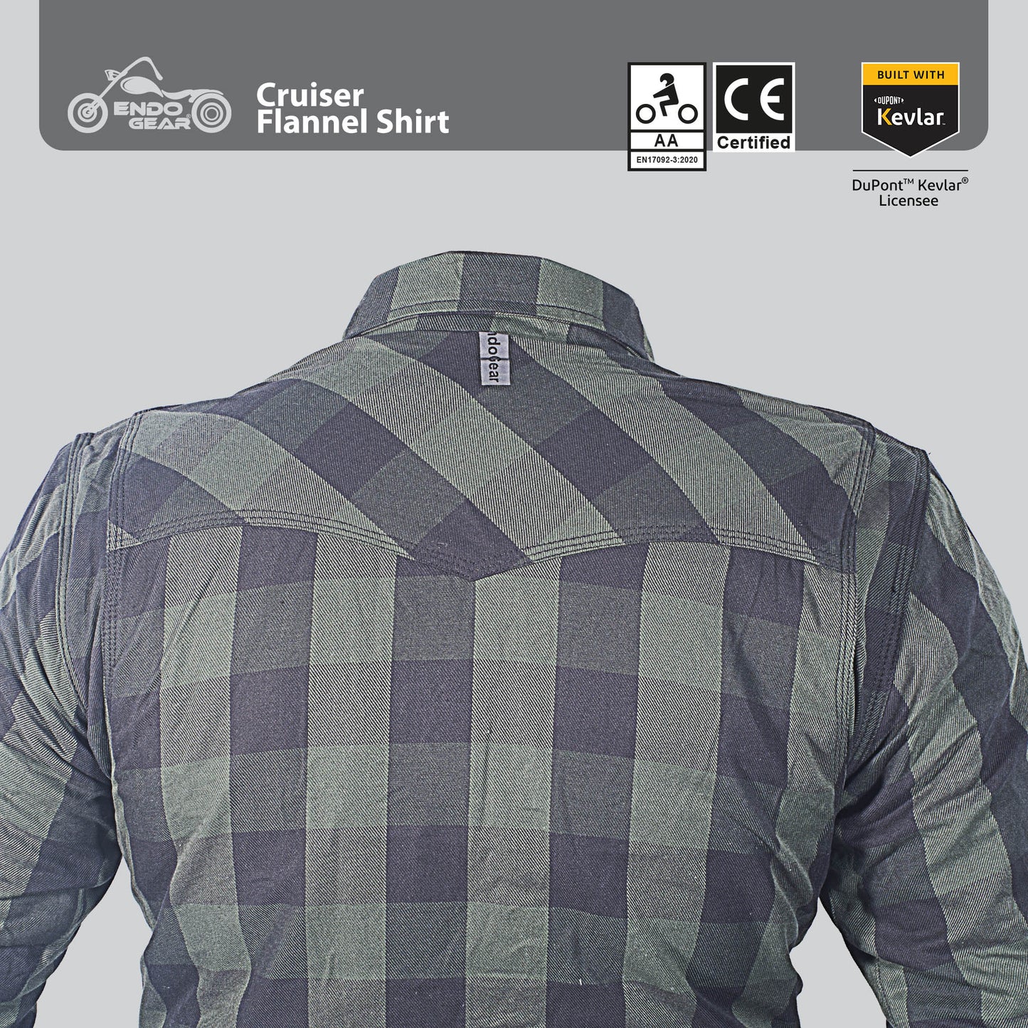 Motorcycle Flannel Riding Shirt - Green/Black