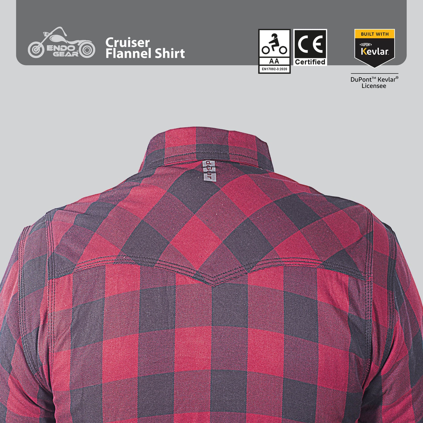 Motorcycle Flannel Riding Shirt - Red/Black