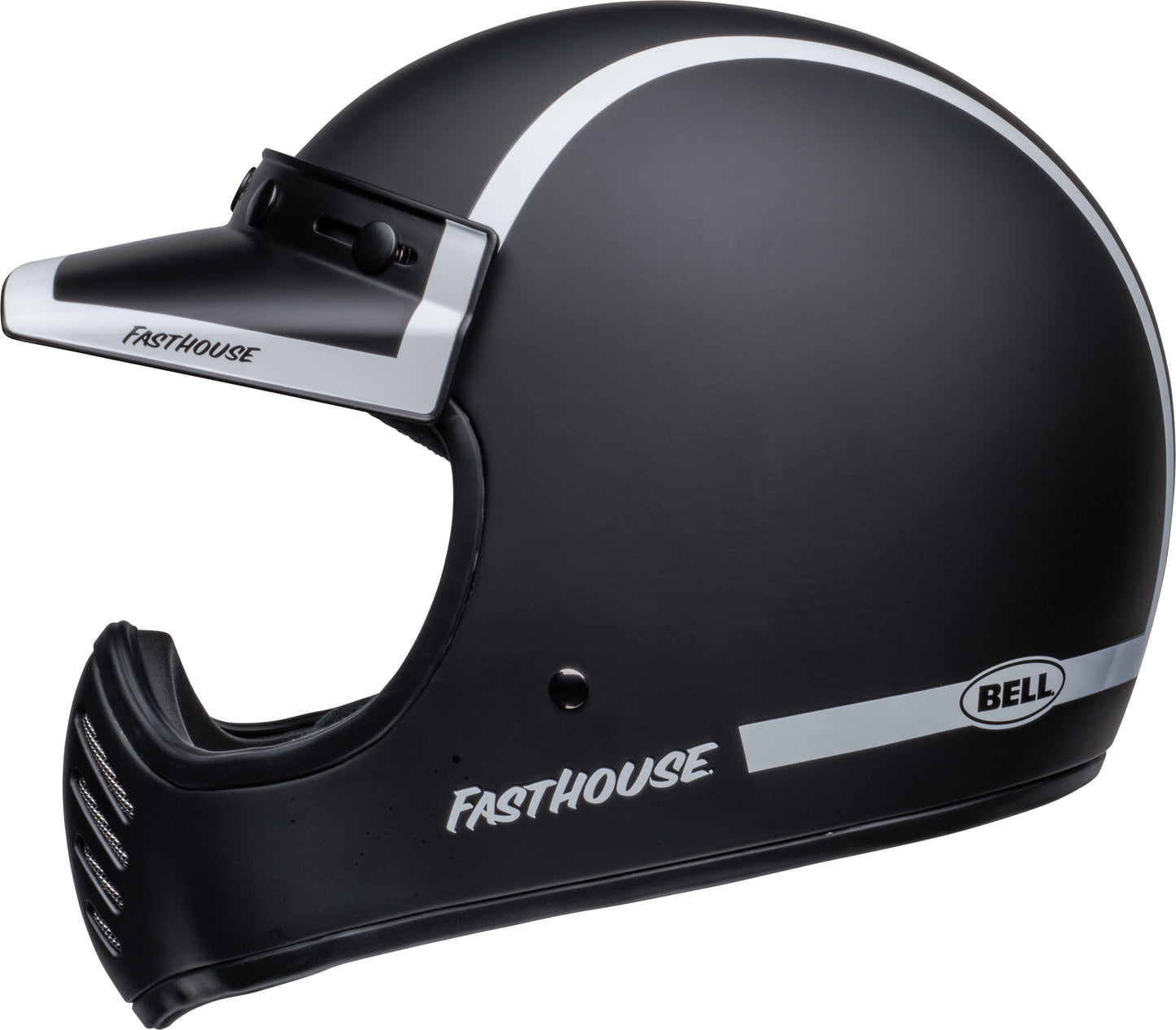 Moto-3: FastHouse Old Road Matte/Gloss Black/White