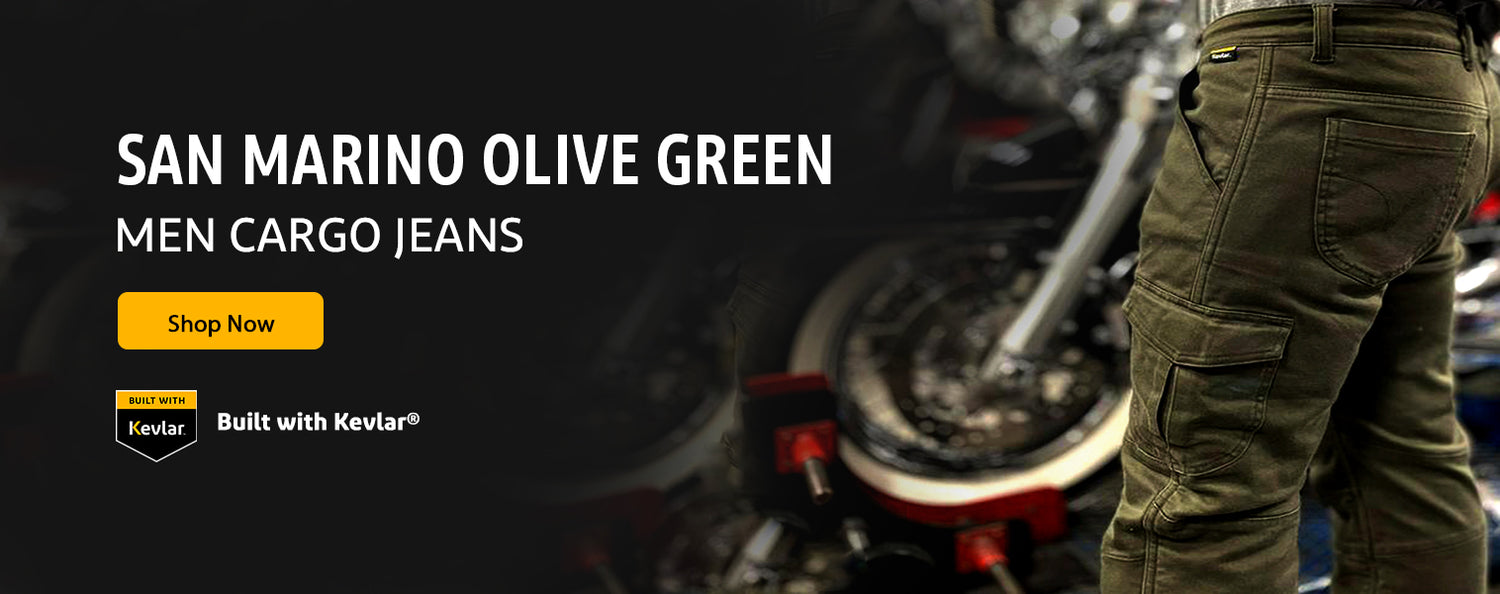 San Marino Olive green men cargo jeans