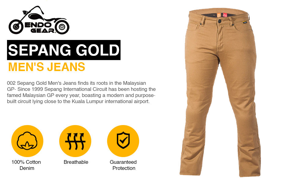 Men's Gold Sepang Jeans | Gold Sepang Jeans | EndoGear