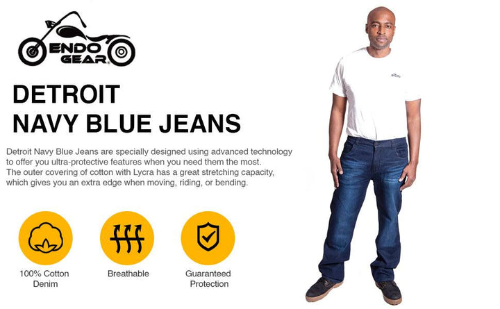 Men's Navy Blue Jeans | Detroit Navy Blue Jeans | EndoGear