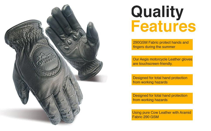 Aegis Leather Gloves | Black Leather Gloves | EndoGear