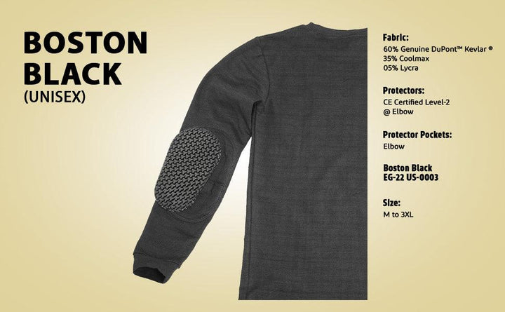 Black Biker T-Shirt | Boston T-Shirt | Riding T-Shirt | EndoGear | 