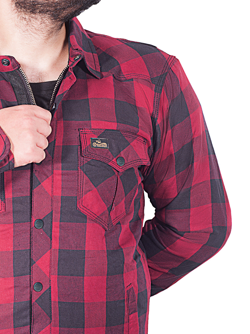 Cruiser Flannel Rider Shirt | Cruiser Flannel Red Shirt | EndoGear