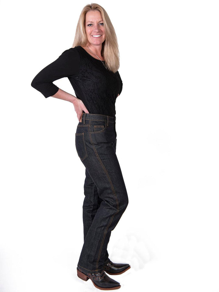 women's biker style jeans