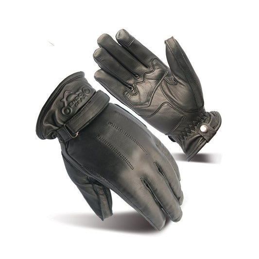 Kevlar Fabric Black Leather Motorcycle Racing Gloves