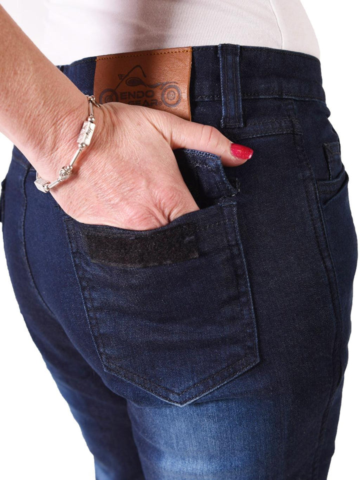 women's biker jeans with knee pads